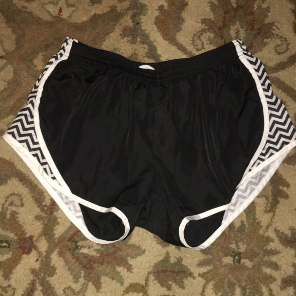 Black and white chevron athletic shorts